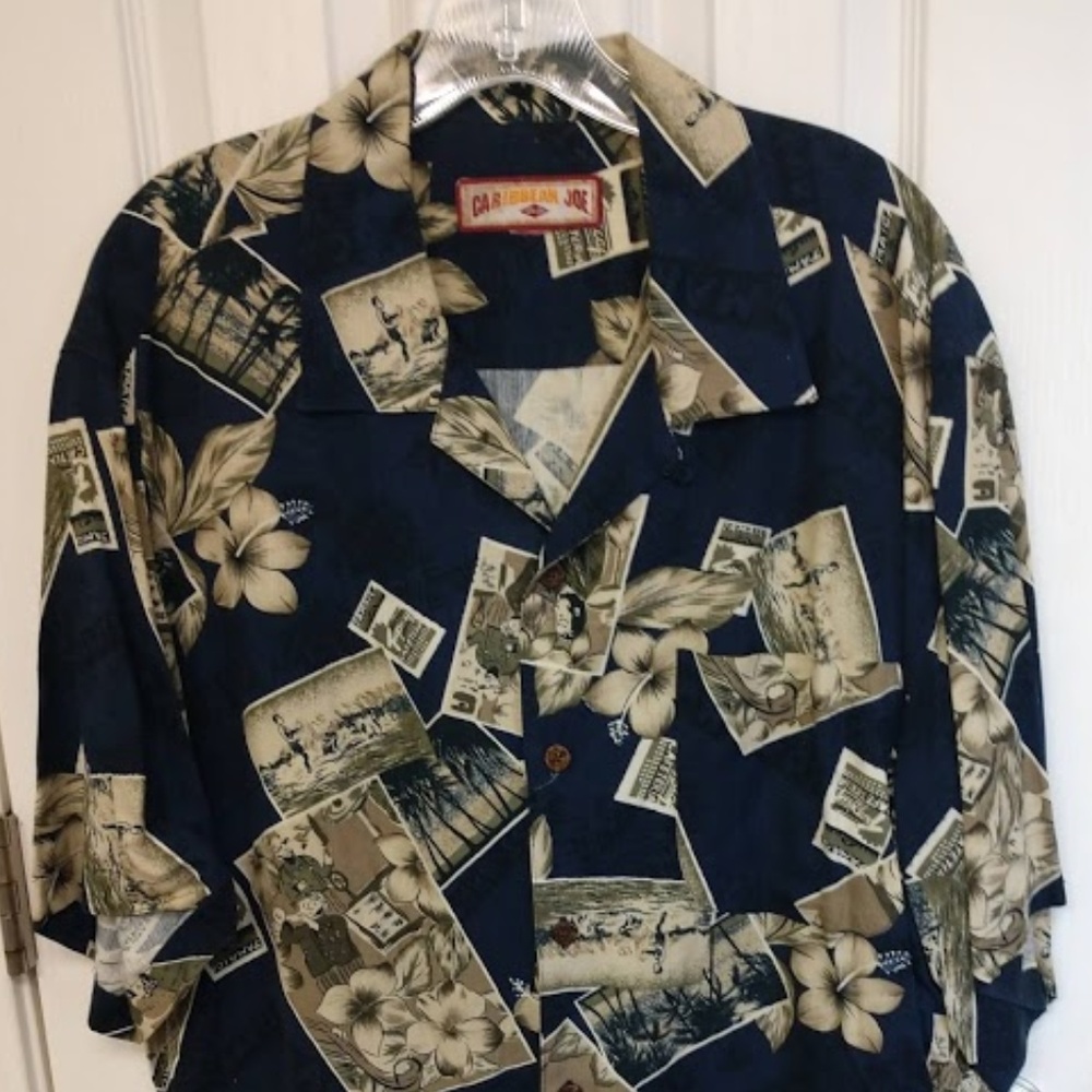 SOLD Caribbean Joe Men's Camp Shirt - Picture 1 of 5